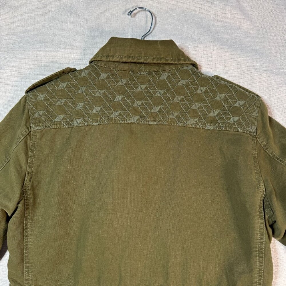 Maison Scotch Green Utility Jacket Linen Blend Women’s Small Casual Coat - Picture 8 of 16